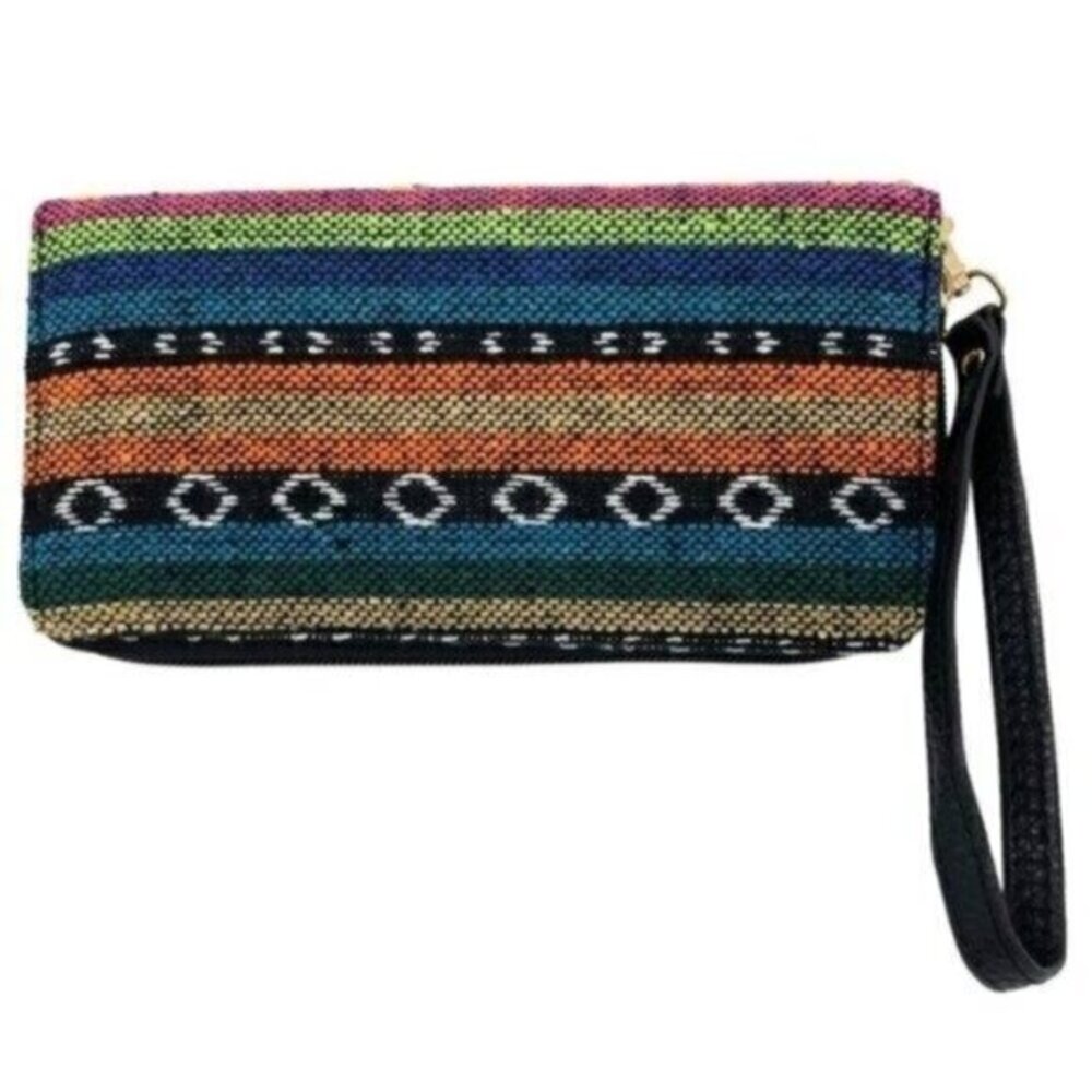 Western Aztec Southwestern Woven Wallet Wristlet
